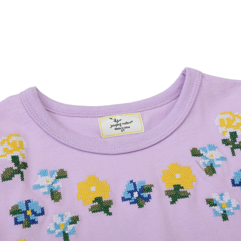 Mädchen Kleid mit zauberhaften Blumenapplikationen