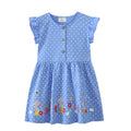 Mädchen Freizeitkleid mit niedlichen Mäuse- und Blumenstickereien