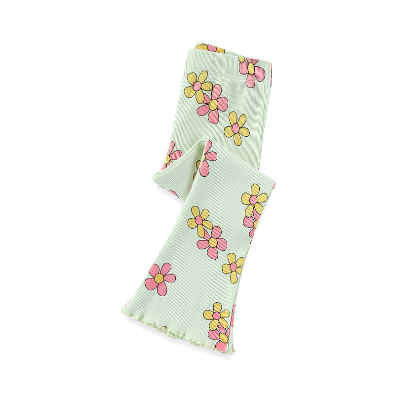 Mädchen Flared Leggings mit floralem Design