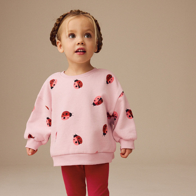 Mädchen Sweatshirt mit fröhlichem Marienkäfer-Motiv