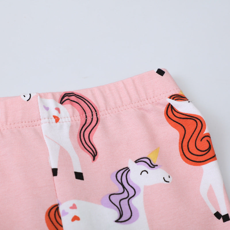 Mädchen Leggings mit niedlichen Einhorn-Motiven