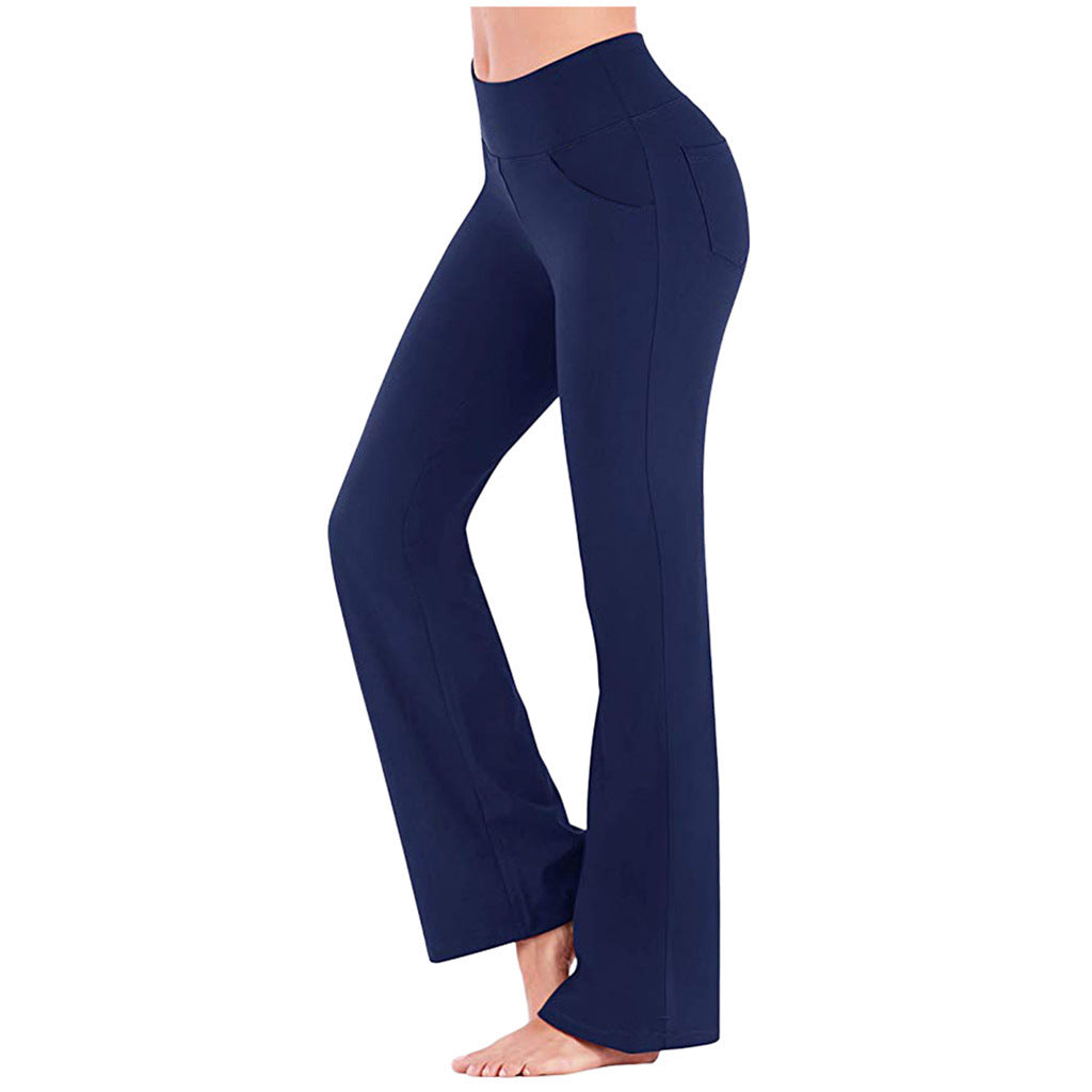 Damen nan ausgestellte Highwaist Yogahose mit seitlicher Handytasche und formendem Komfortbund