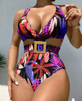 Damen Einteiliger Badeanzug mit modischem Cut-Out und eleganter Schnalle Selmira