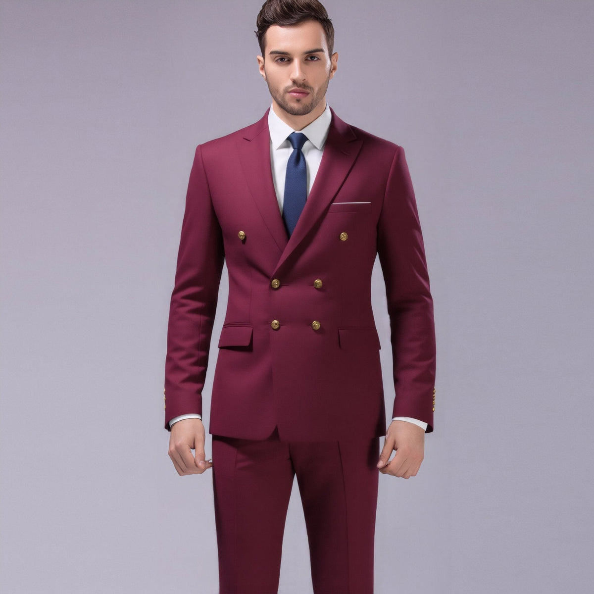 Herren nan doppelreihiges Abend-Sakko mit Zierknöpfen, schmaler Silhouette und eleganter Verarbeitung