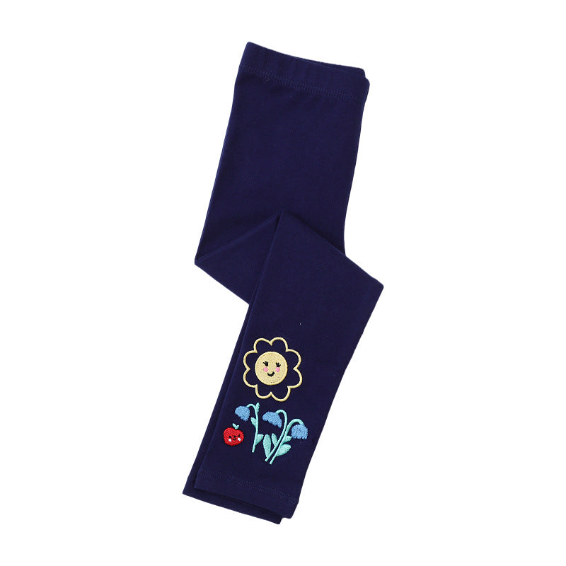 Mädchen Leggings mit verspielter Blumenapplikation