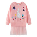 Mädchen Sweatshirt mit Tüllrock und tierischer Applikation
