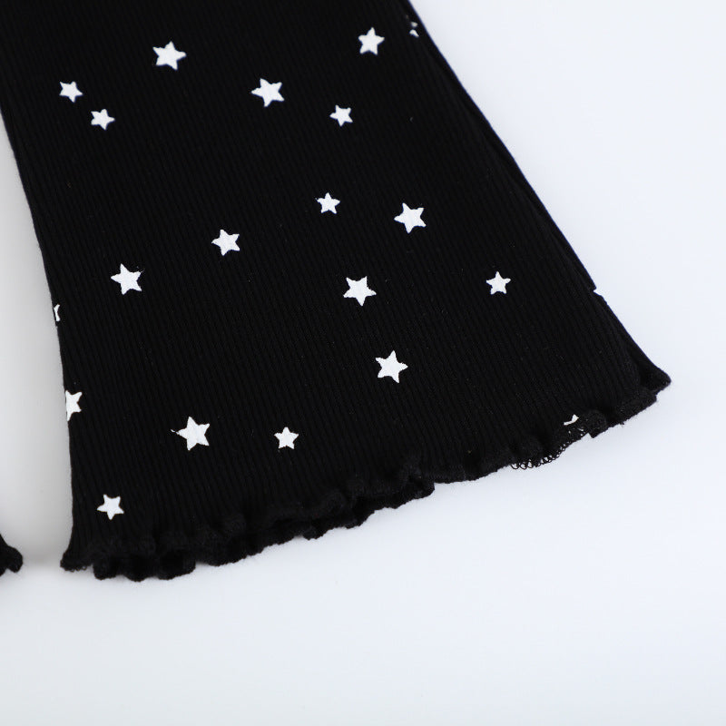 Mädchen Flared Leggings mit funkelndem Sternenmotiv