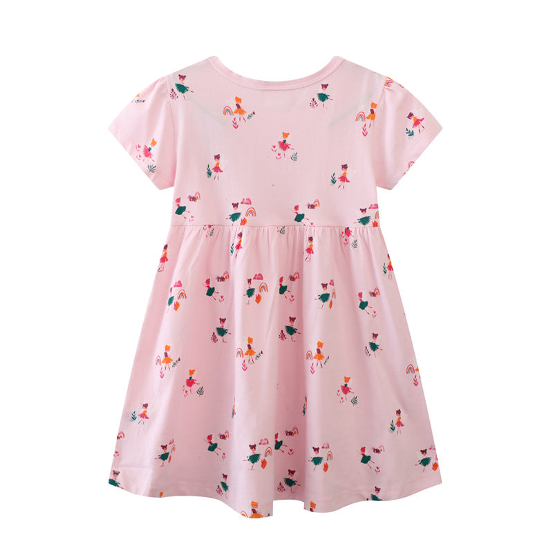 Mädchen Sommerkleid mit buntem Motiv