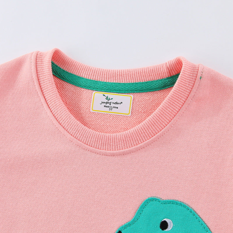 Mädchen Sweatshirt mit niedlichem Dinosaurier-Applikationsdesign