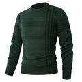 Herren nan Feinstrick-Pullover Rundhals mit geprägter Streifenstruktur und schmaler Silhouette
