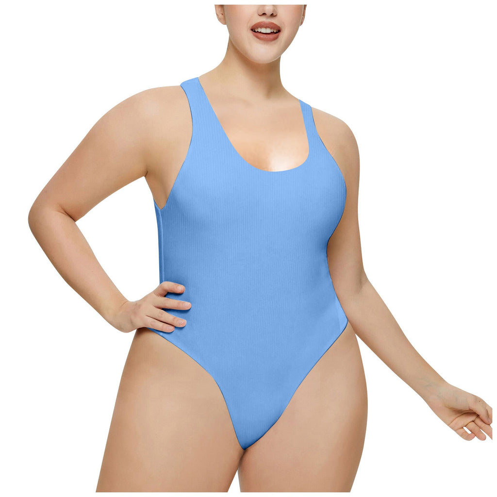 Damen Hochgeschnittenes Rib-Badeanzug Selmira