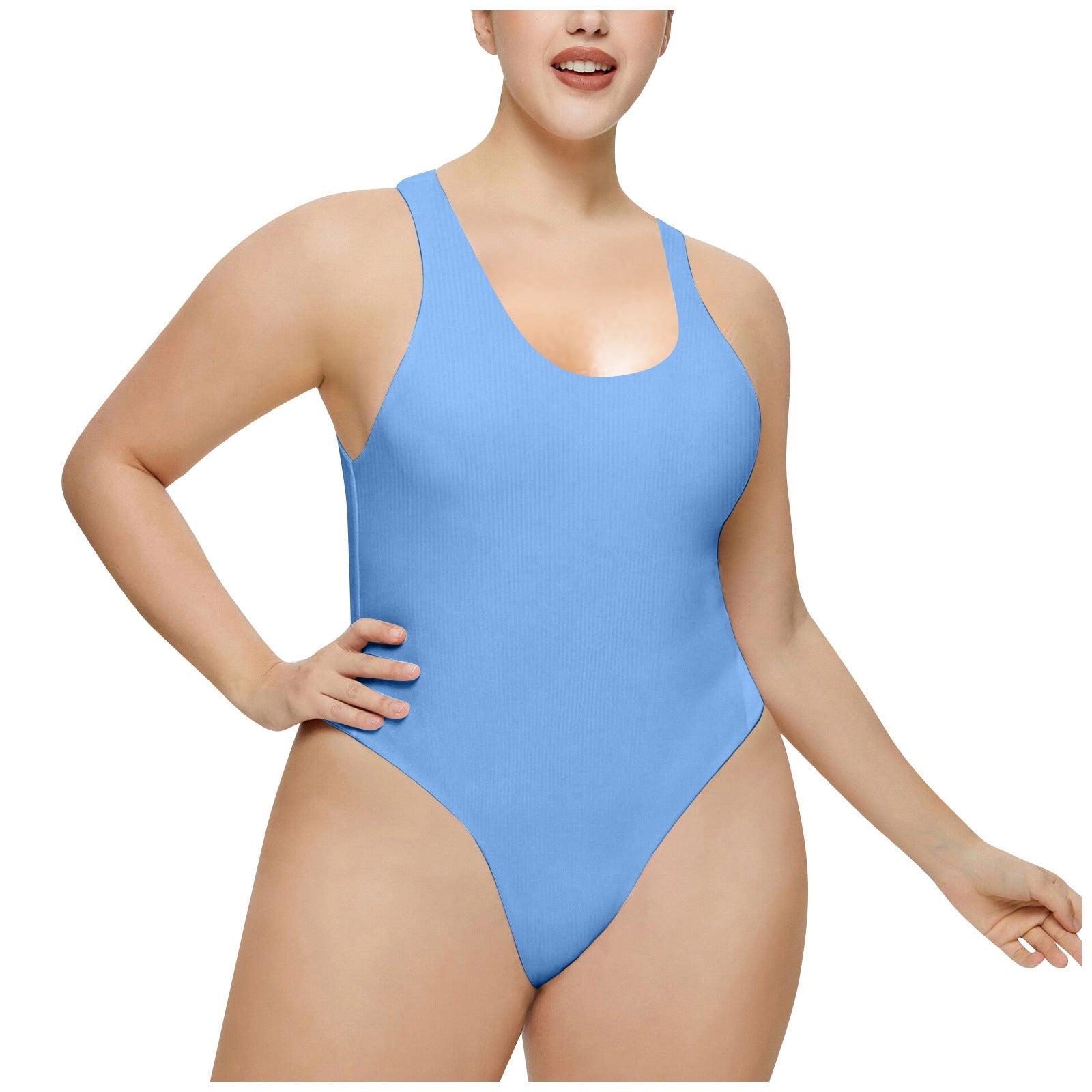 Damen Hochgeschnittenes Rib-Badeanzug Selmira