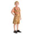 Herren nan traditionelle Kinderlederhose kurz mit aufwendiger Stickerei, Latztasche und verstellbaren Trägern