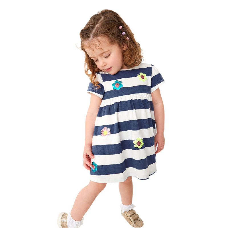 Mädchen Freizeitleichtes gestreiftes Kleid