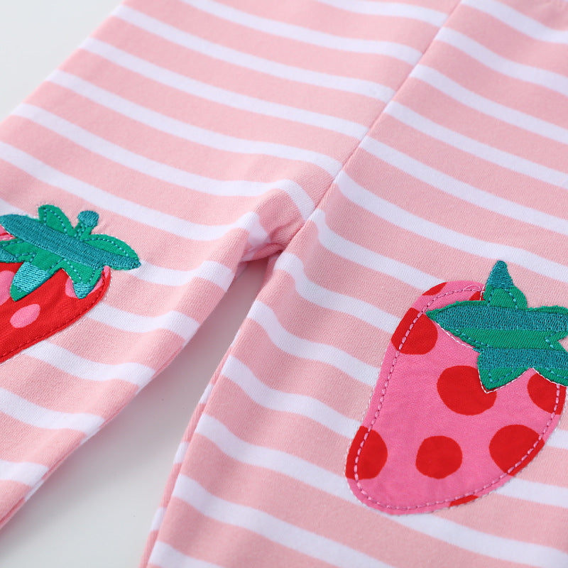 Mädchen Leggings mit fröhlichem Erdbeer-Design