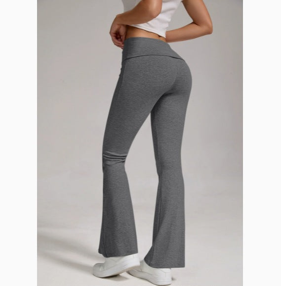 Damen nan hochgeschnittene Stretch-Flare-Yogahose mit formendem Bund