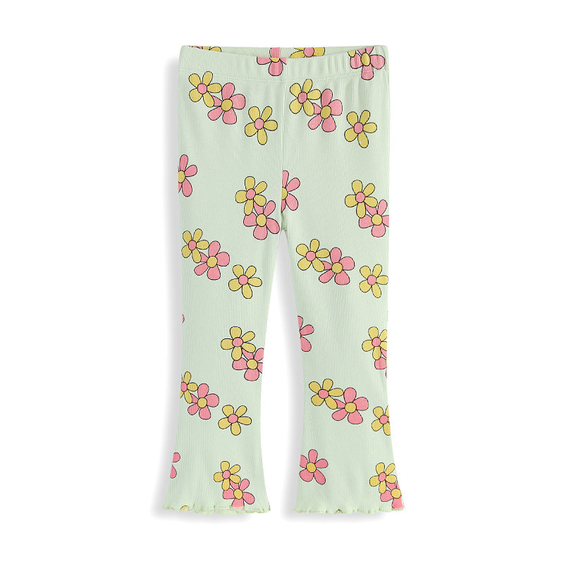 Mädchen Flared Leggings mit floralem Design