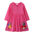 Mädchen Polka-Dots Baumwollkleid mit bezaubernden Feen-Motiven