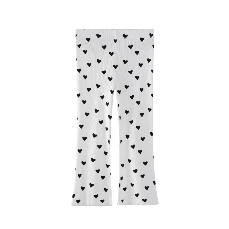 Mädchen Leggings mit herzförmigem Muster