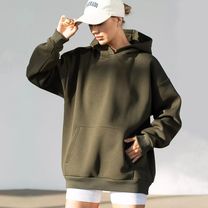 Damen nan oversized Kapuzenpullover mit Kängurutasche und dropped-shoulder Schnitt