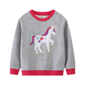 Mädchen Sweatshirt mit buntem Einhorn-Motiv