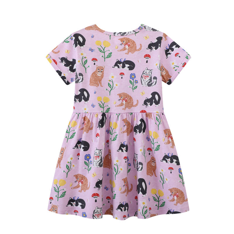 Mädchen T-Shirt Kleid mit kreativem Taschenmotiv