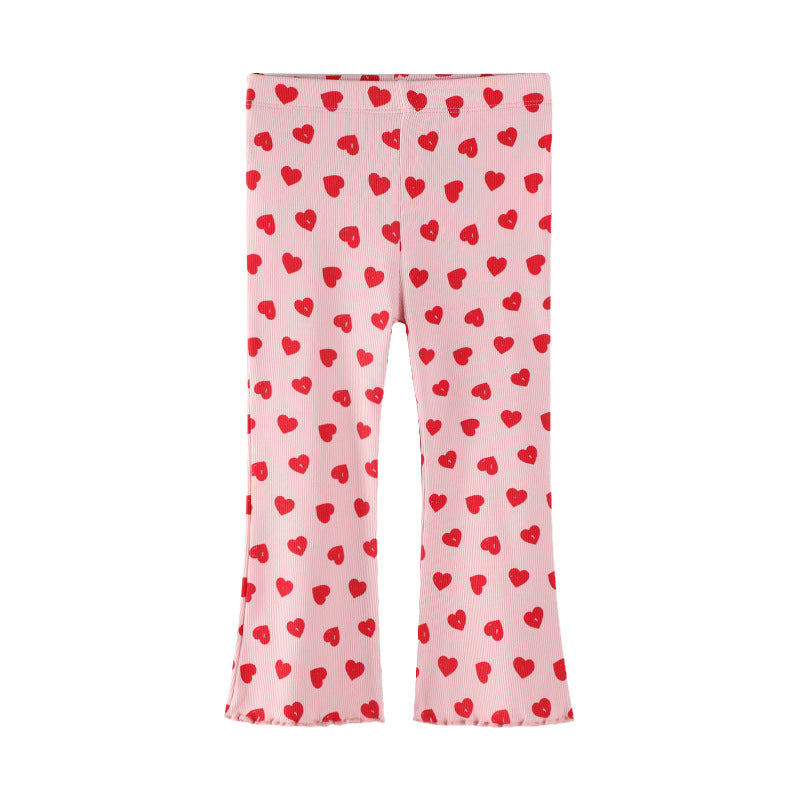 Mädchen Schlagleggings mit fröhlichem Herz-Design