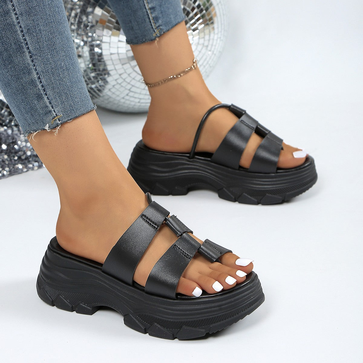 Damen Komfortable Riemchen-Sandalen mit modischem Profil und rutschfester Sohle Selmira
