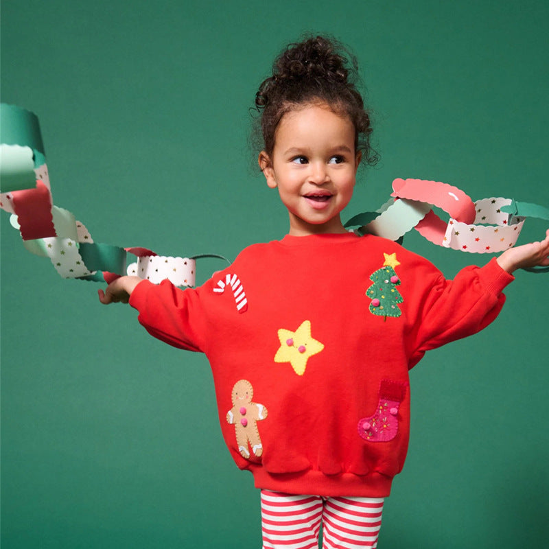 Kinder Sweatshirt mit festlichem Weihnachtsdesign