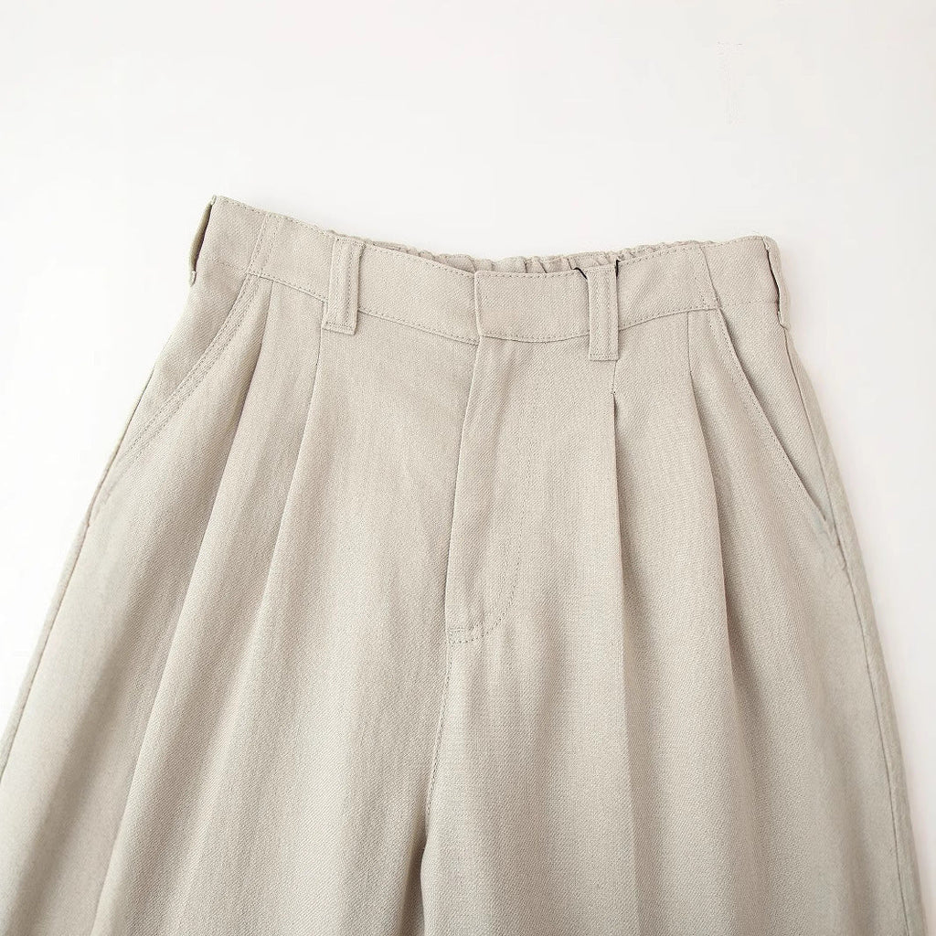 Damen elegante weite Anzughose mit Faltenwurf und hohem Bund Selmira