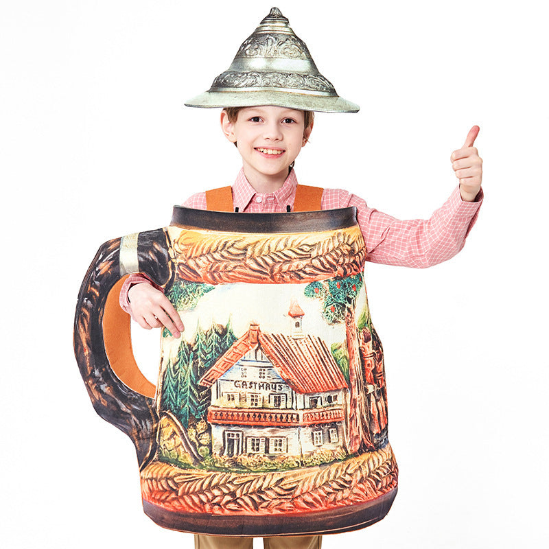 Unisex nan traditioneller keramischer Bierkrug mit Zinndeckel und handbemaltem Reliefmotiv