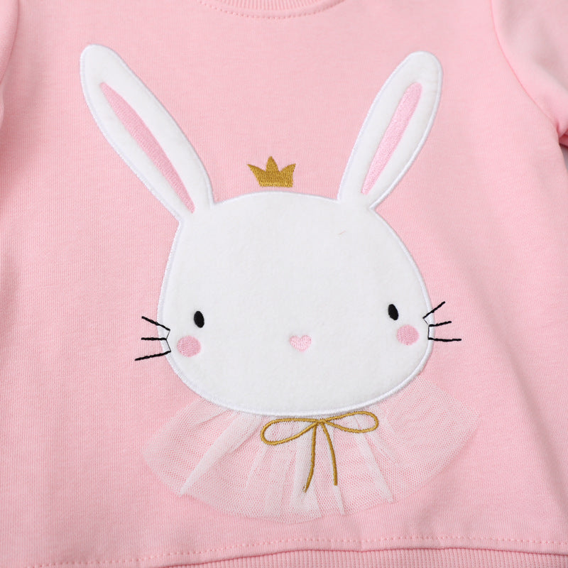 Mädchen Sweatshirt mit niedlichem Hasenmotiv