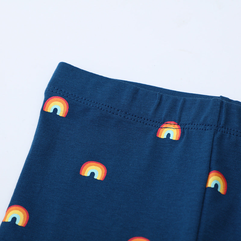Mädchen Leggings mit buntem Regenbogenmotiv