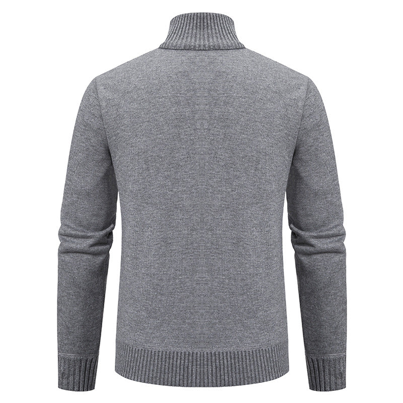 Herren nan gehobene Strickjacke mit erhabenem Zopfmuster und durchgehendem Reißverschluss