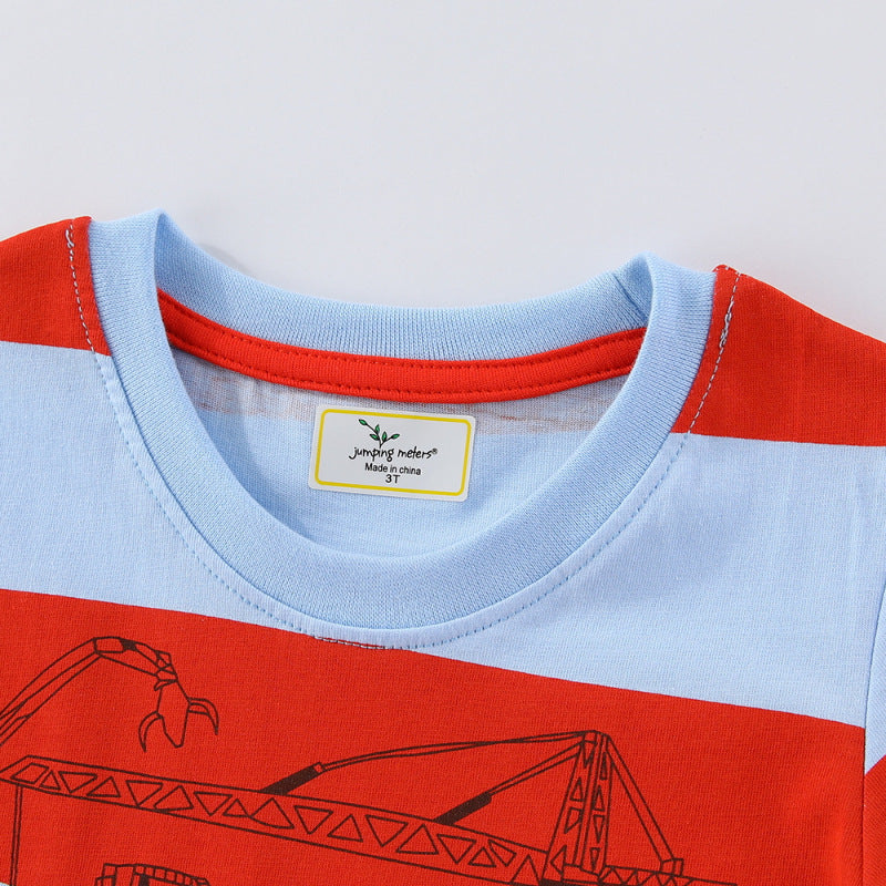 Jungen T-Shirt mit buntem Baustellenfahrzeug-Motiv