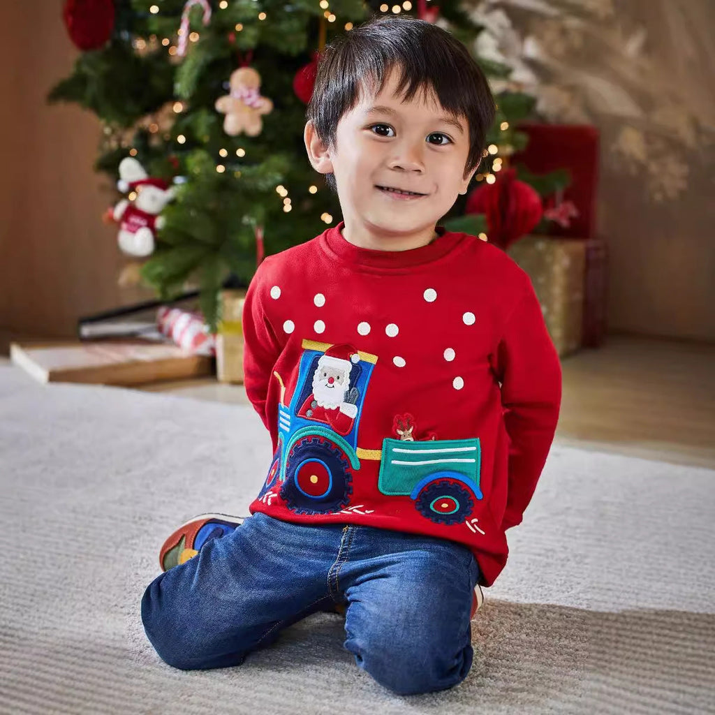 Kinder Sweatshirt mit fröhlichem Traktor-Motiv
