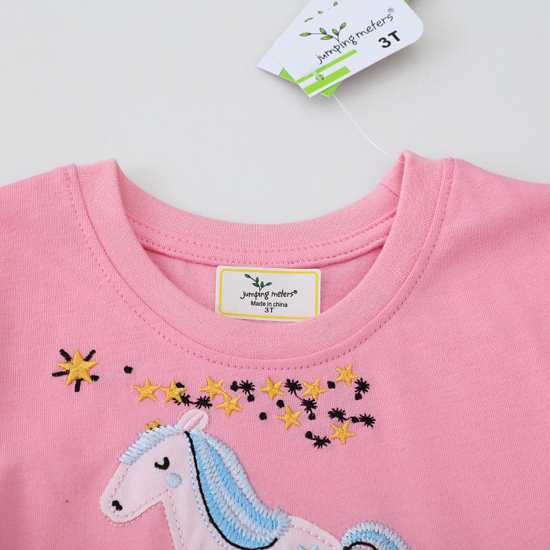 Mädchen Kurzarm Kleid mit bezauberndem Einhorn-Design