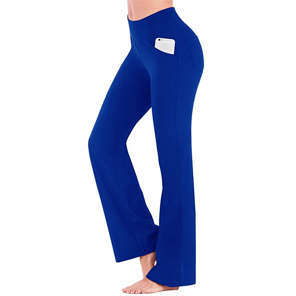 Damen nan ausgestellte Highwaist Yogahose mit seitlicher Handytasche und formendem Komfortbund