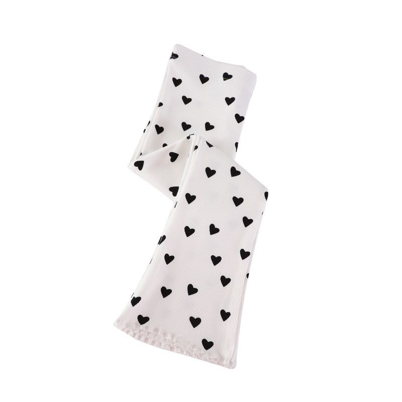 Mädchen Leggings mit herzförmigem Muster