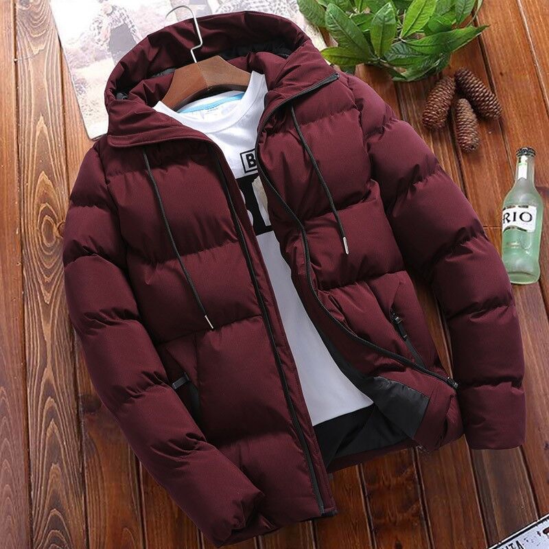Herren nan gesteppte Thermo-Steppjacke mit Kapuze und winddichter, wasserabweisender Polyesterhülle