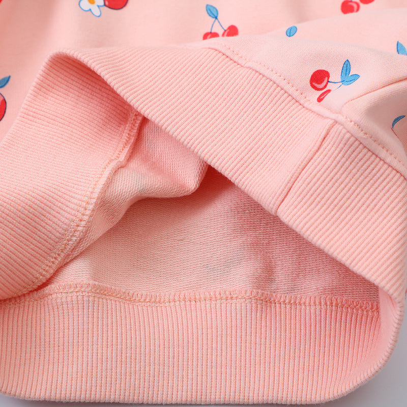 Mädchen Sweatshirt mit fröhlichem Kirsch-Design