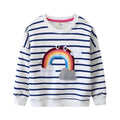 Mädchen Sweatshirt mit buntem Regenbogen-Design