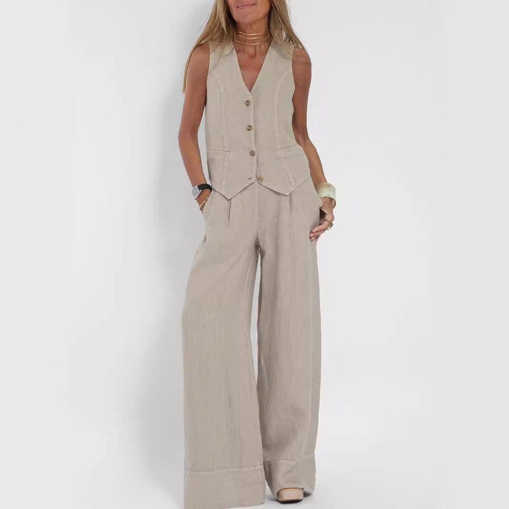 Damen Anzug mit weit geschnittenen Hosen und eleganter Weste Selmira