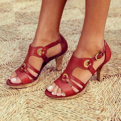 Damen Elegante Sandalen mit modischen Riemen und hohem Absatz Selmira