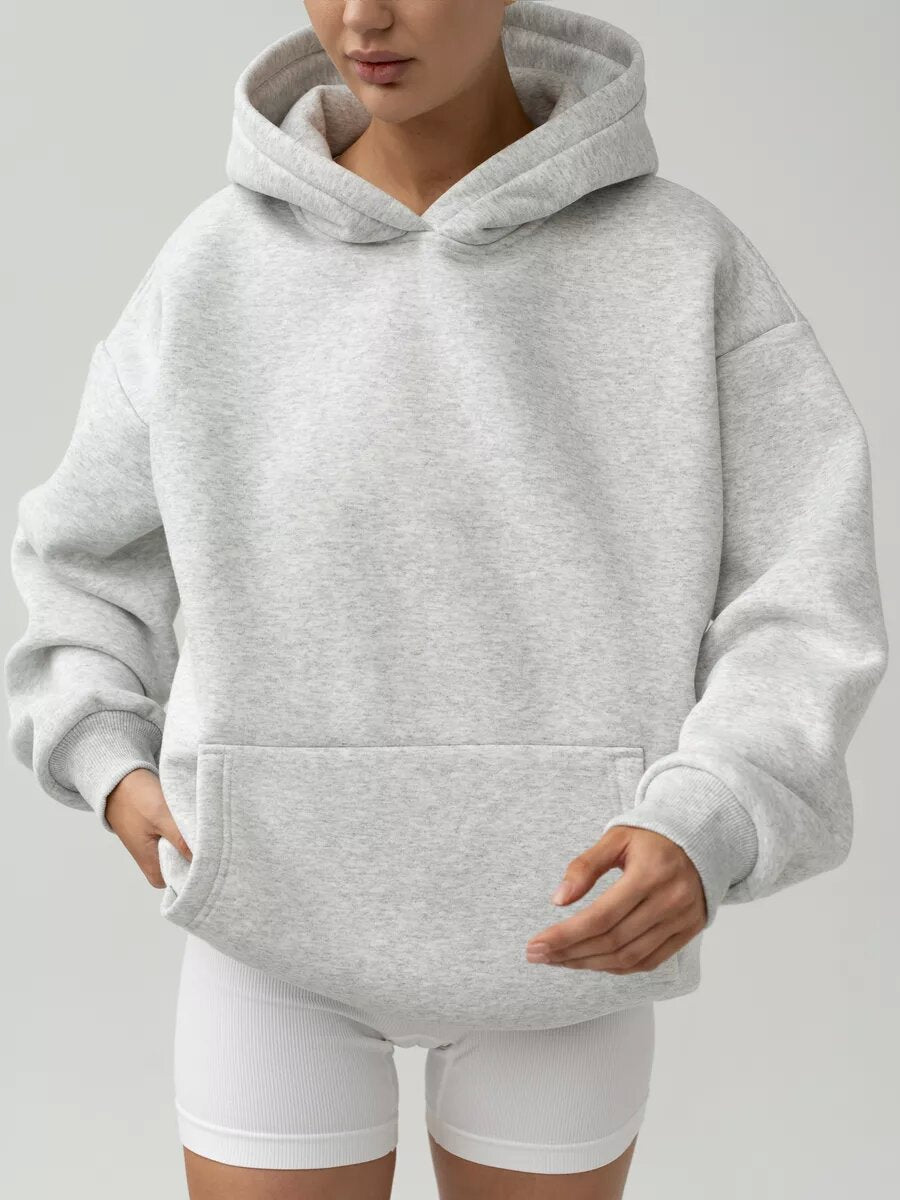 Damen nan oversized Kapuzenpullover mit Kängurutasche und dropped-shoulder Schnitt