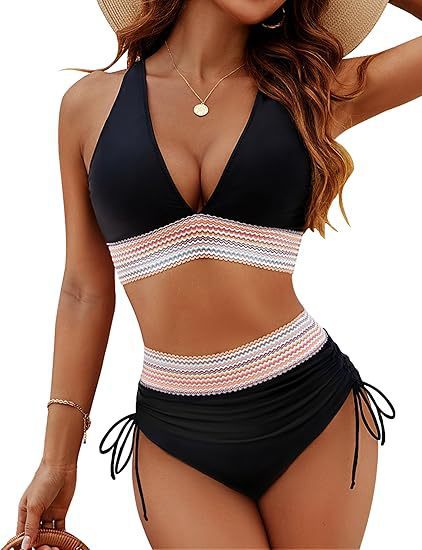 Damen Hochtaillierter Bikini mit schickem Cut-Out und verstellbaren Trägern Selmira