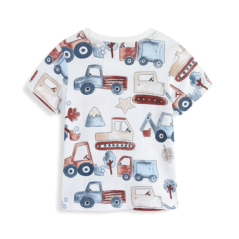 Kinder T-Shirt mit buntem Baustellenmotiv