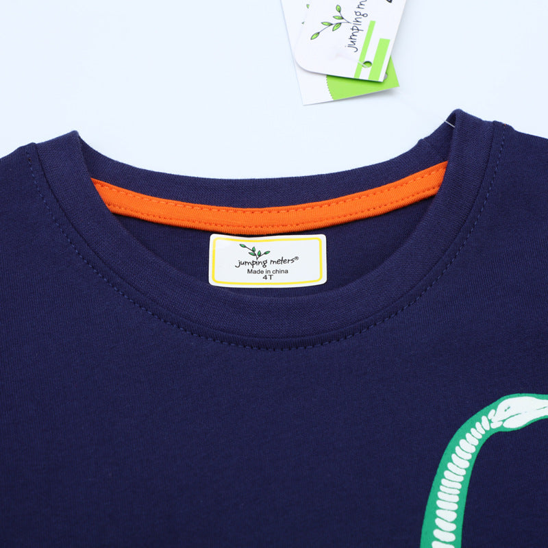 Jungen T-Shirt mit Dinosaurier-Skelett-Motiv