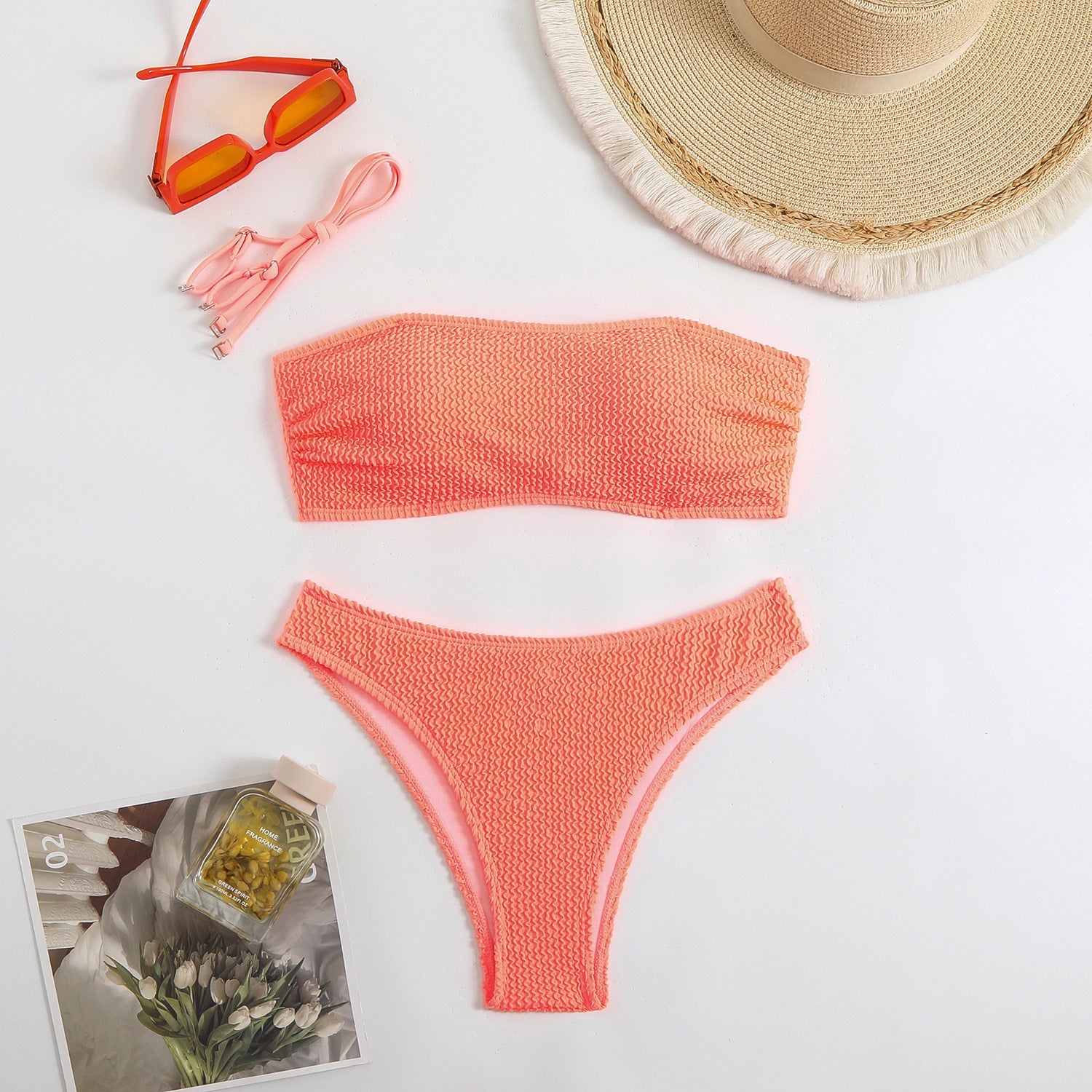 Damen Bandeau-Bikini-Set mit strukturiertem Oberteil und klassischem Schnitt Selmira