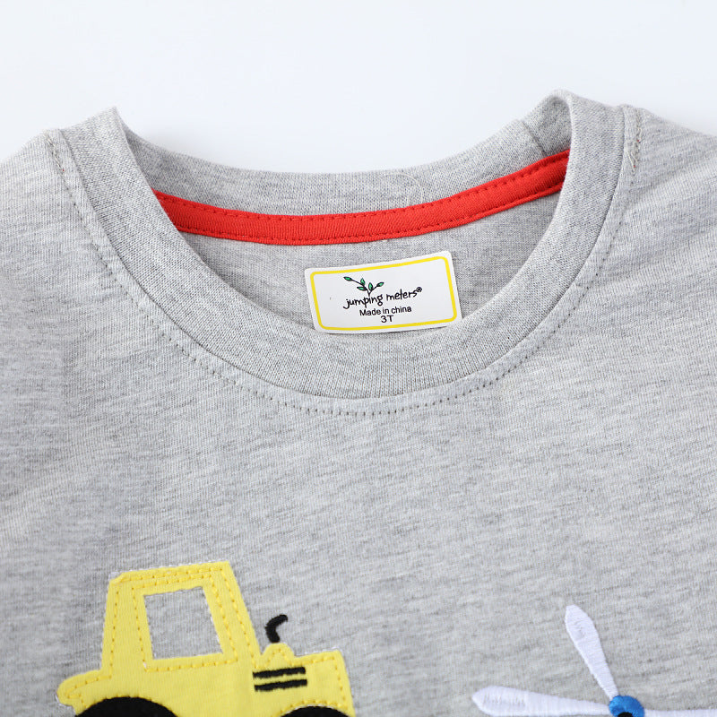 Jungen T-Shirt mit buntem Baumaschinen-Motiv